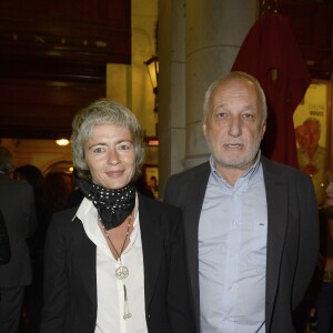 François Berléand et sa compagne Alexia Stresi - Générale de la pièce de théâtre "Le Mensonge" au Théâtre Edouard-VII à Paris, le 14 septembre 2015.