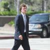 Conrad Hilton arrive au tribunal à Los Angeles avec ses parents Kathy et Rick Hilton, le 16 juin 2015.