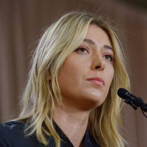 Maria Sharapova annonce avoir été dopée au The LA Hotel Downtown à Los Angeles, le 7 mars 2016.