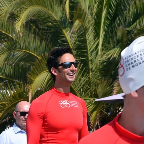 Exclusif - La princesse Charlene de Monaco et sa Fondation organisaient le 6 juin 2016 sur la plage du Larvotto une nouvelle journée d'action du programme Water Safety pour la prévention de la noyade, avec l'aide de grands champions comme Alain Bernard et Pierre Frolla. © Bruno Bebert / Pool restreint Monaco / Bestimage - Crystal - Visual