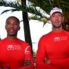 Exclusif - Stéphane Diagana et Alain Bernard. La princesse Charlene de Monaco et sa Fondation organisaient le 6 juin 2016 sur la plage du Larvotto une nouvelle journée d'action du programme Water Safety pour la prévention de la noyade, avec l'aide de grands champions comme Alain Bernard et Pierre Frolla. © Bruno Bebert / Pool restreint Monaco / Bestimage - Crystal - Visual