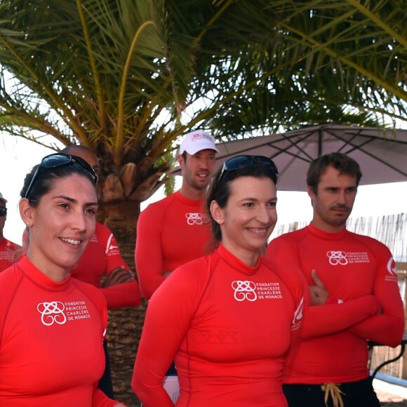 Exclusif - La princesse Charlene de Monaco et sa Fondation organisaient le 6 juin 2016 sur la plage du Larvotto en principauté une nouvelle journée d'action du programme Water Safety pour la prévention de la noyade, avec l'aide de grands champions comme Alain Bernard et Pierre Frolla. © Bruno Bebert / Pool restreint Monaco / Bestimage - Crystal - Visual