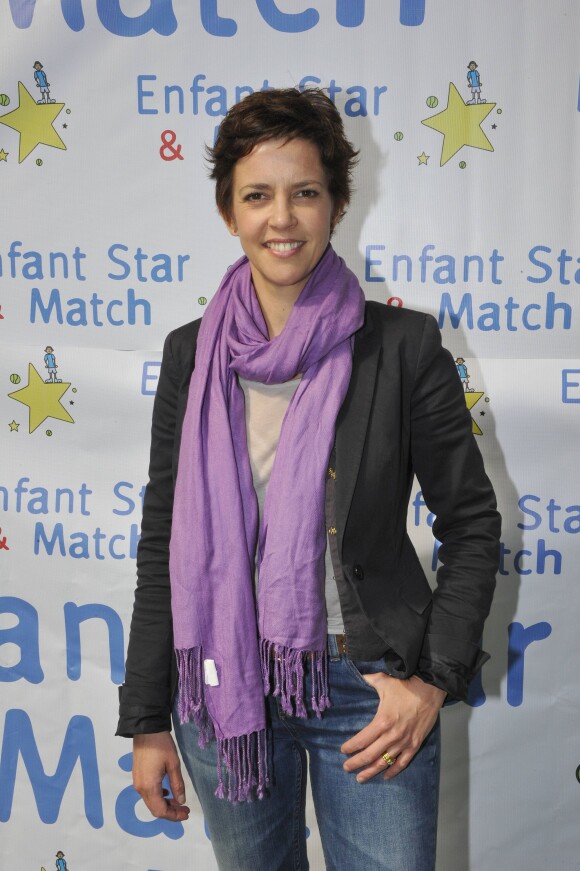 Nathalie Renoux - Tournoi de tennis pour l'association "Enfant star et match" à Paris, le 26 mars 2012.