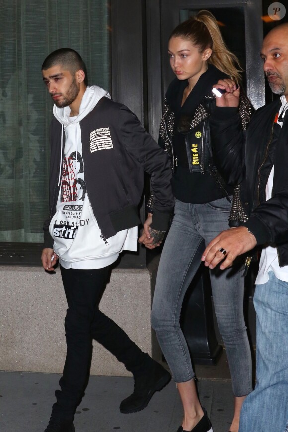 Gigi Hadid va dîner au restaurant avec son petit-ami Zayn Malik à New York, le 26 mars 2016. © CPA/Bestimage26/03/2016 - New York