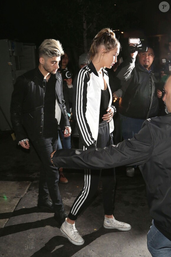 Gigi Hadid et son compagnon Zayn Malik arrivent au club Nice Guy à Los Angeles le 2 février 2016. © CPA / Bestimage 02/02/2016 - Los Angeles