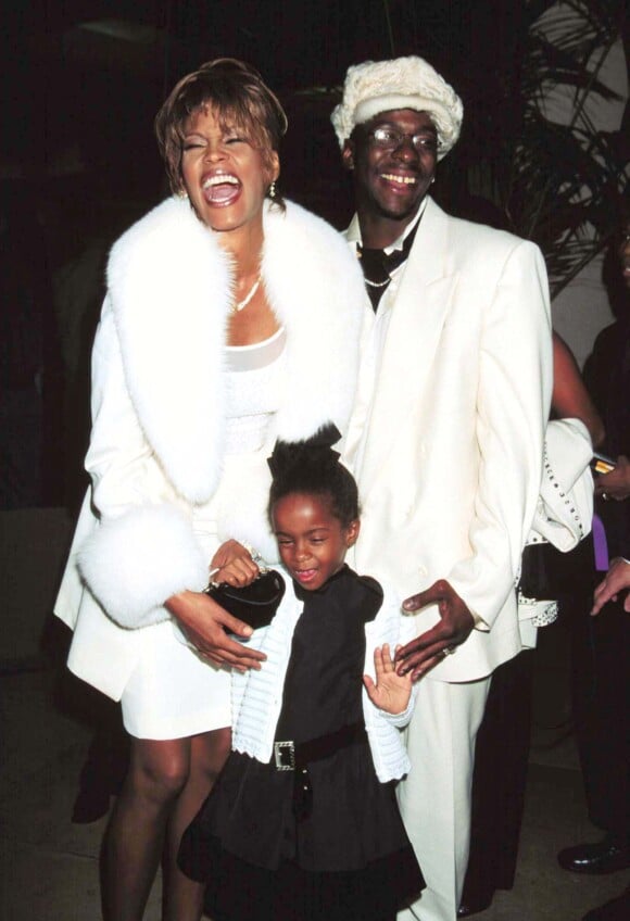 Whitney Houston, son mari Bobby Brown et leur fille Bobbie Kristina à la soirée de gala 4eme arts à Los Angeles, le 12 octobre 1998