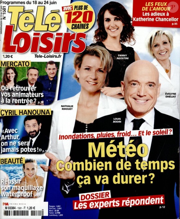 Magazine Télé-Loisirs en kiosques le 13 juin 2016.