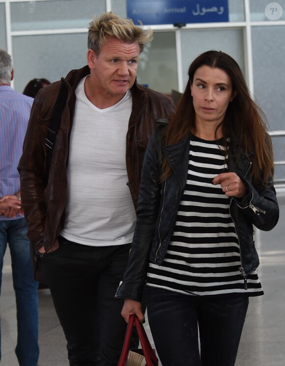 Gordon Ramsay et sa femme Tana - Arrivée des invités pour les 40 ans de David Beckham à l'aéroport de Marrakech au Maroc, le 1er mai 2015
