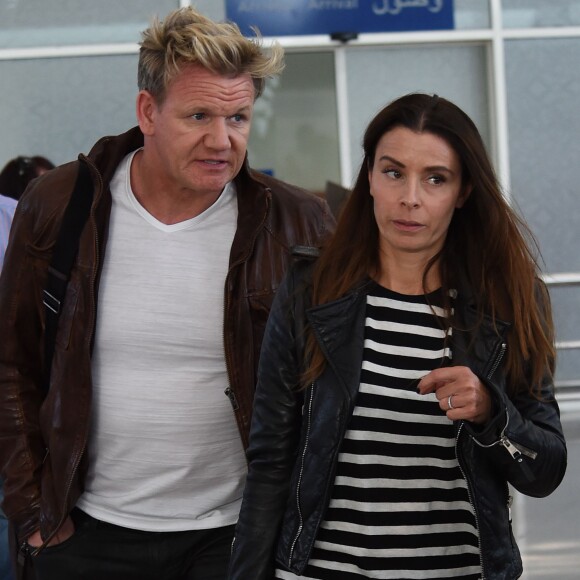 Gordon Ramsay et sa femme Tana - Arrivée des invités pour les 40 ans de David Beckham à l'aéroport de Marrakech au Maroc, le 1er mai 2015