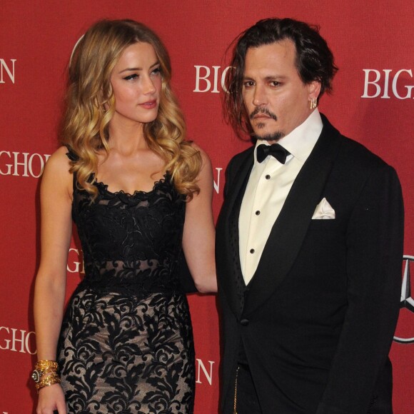Johnny Depp et sa femme Amber Heard - People à la 27ème soirée annuelle du Festival du film de Palm Springs au "Convention Center" à palm springs le 2 janvier 2016.