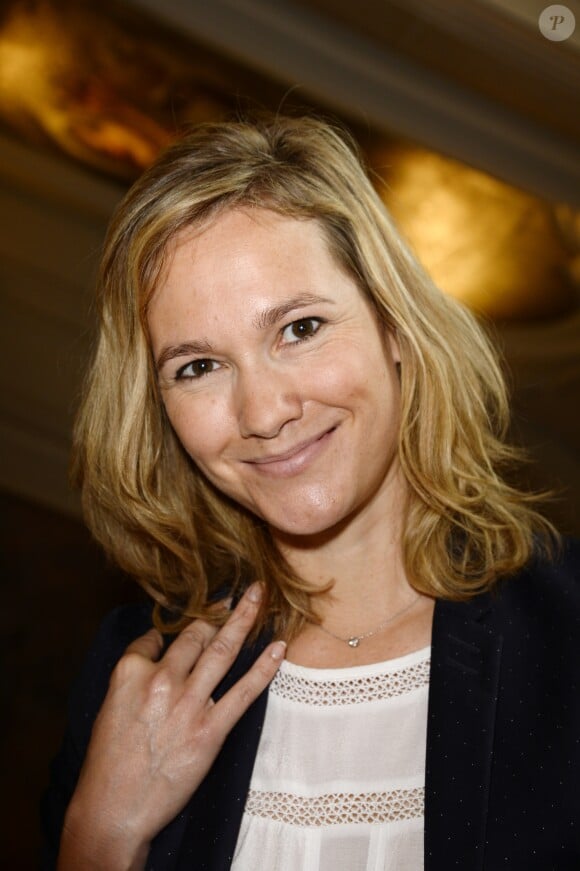 Roselyne Dubois (BFM Tv) à la conférence de presse de la Flamme Marie Claire à l'hôtel Marois dans les salons France-Amériques à Paris le 14 juin 2016. © Coadic Guirec / Bestimage