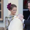 Baptême du prince Nicolas de Suède, deuxième enfant de la princesse Madeleine et de Christopher O'Neill, à Stockholm le 11 octobre 2015