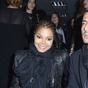 Janet Jackson et son petit-ami Wissam Al Mana - People au defile Sergio Rossi pendant la fashion week de Milan pret-a-porter Automne-Hiver 2013/2014, le 21 fevrier 2013.