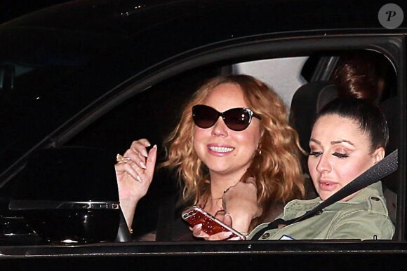 Mariah Carey est allée dîner au restaurant Nobu avec une amie à Los Angeles. Le 26 mai 2016 © CPA / Bestimage