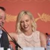Jean reno, Charlize Theron - Conférence de presse du film "The Last Face" lors du 69ème Festival International du Film de Cannes. Le 20 mai 2016.