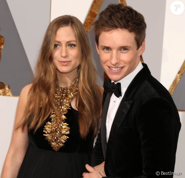 Eddie Redmayne et sa femme Hannah Bagshawe - Photocall de la 88ème cérémonie des Oscars au Dolby Theatre à Hollywood. Le 28 février 2016
