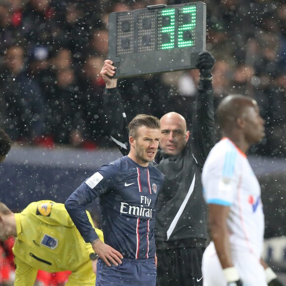 David Beckham - Premier match pour David Beckham avec le PSG contre l'Olympique de Marseille lors la 26eme journee du championnat de France. Le PSG a remporte le match sur le score de 2 buts à 0.