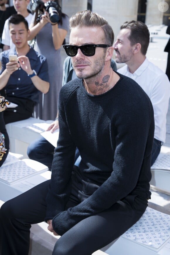 David Beckham assiste au défilé de mode Louis Vuitton au Palais-Royal. Paris, le 23 juin 2016. © Olivier Borde / Bestimage
