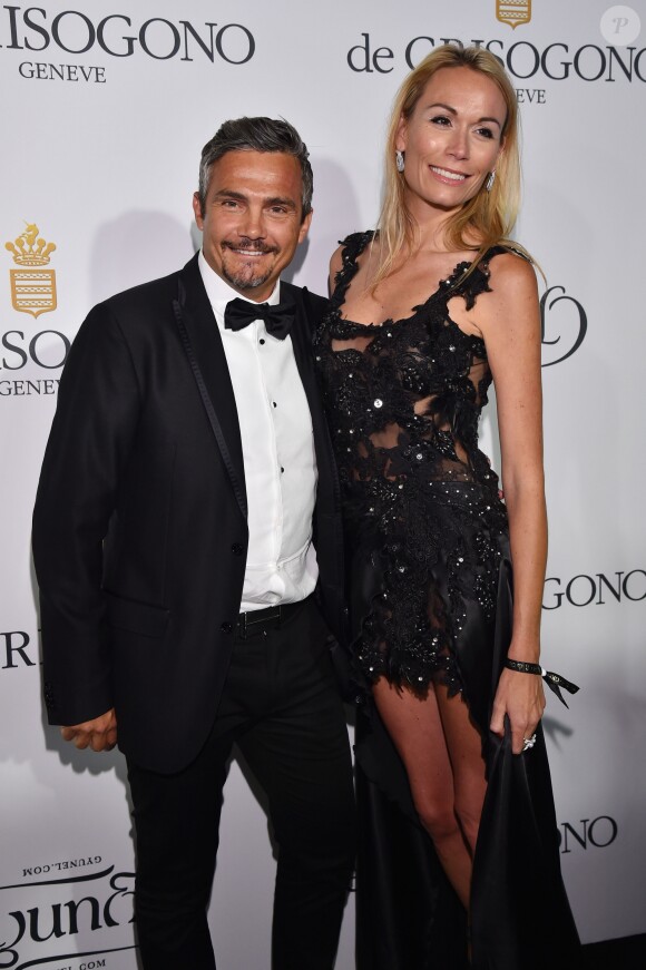 Richard Virenque et sa compagne Marie-Laure à la soirée de Grisogono à l'hôtel Eden Roc au Cap d'Antibes lors du 68 ème Festival du film de Cannes à Cannes le 19 mai 2015.