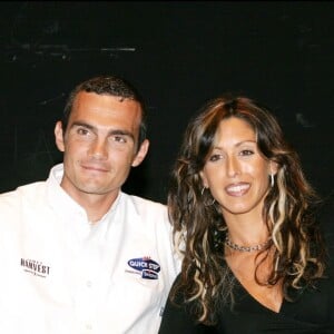 Richard Virenque et Stéphanie à Paris, le 24 septembre 2004.