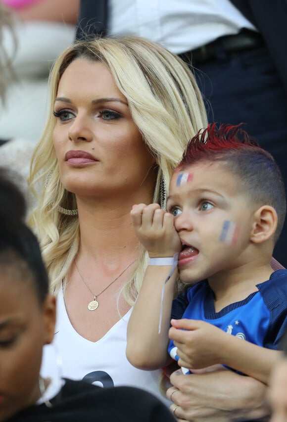 Ludivine Payet (la femme de Dimitri Payet) avec son fils Milan au match de l'Euro 2016 France-Albanie au Stade Vélodrome à Marseille, le 15 juin 2016. © Cyril Moreau/Bestimage