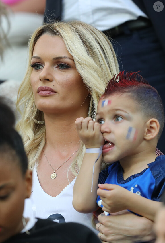 Ludivine Payet (la femme de Dimitri Payet) avec son fils Milan au match de l'Euro 2016 France-Albanie au Stade Vélodrome à Marseille, le 15 juin 2016. © Cyril Moreau/Bestimage
