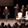 Victoria Bedos, Alex Vizorek, Michel Boujenah, Guy Bedos & Fabrizio Rongione, Jean-Paul Belmondo - "La fête à Guy Bedos" - Soirée d'hommage à Guy Bedos, au Théâtre 140, à Bruxelles le 18 juin 2016