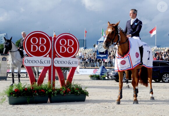 Julien Epaillard sur Cristallo A Lm 95 - Remise du Prix Oddo - Longines Paris Eiffel Jumping au Bois de Boulogne à la plaine de Jeux de Bagatelle à Paris, le 1 juillet 2016. © Pierre Perusseau/Bestimage