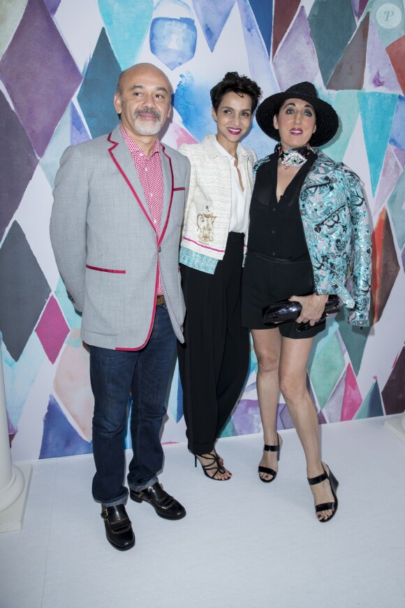 Christian Louboutin, Farida Khelfa, Rossy de Palma - Défilé Schiaparelli (collection haute couture automne-hiver 2016/2017), place Vendôme. Paris, le 4 juillet 2016. © Olivier Borde / Bestimage