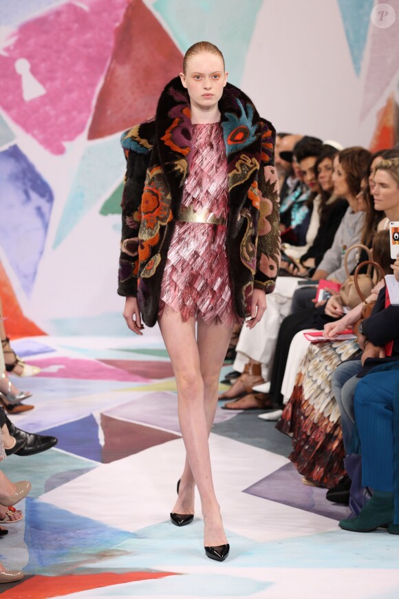Défilé Schiaparelli (collection haute couture automne-hiver 2016/2017), place Vendôme. Paris, le 4 juillet 2016.