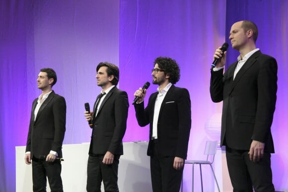 Les membres du groupe Les Sentors (Vianney Guyonnet, Sébastien Lemoine, Mathieu Sempere et Mowgli Laps) le 26 février 2014.