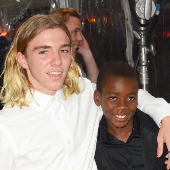 David Banda et Rocco, les fils de Guy Ritchie et Madonna à l'Avant-première du film "The Man From U.N.C.L.E." au Ziegfeld Theatre à New York, le 10 août 2015.