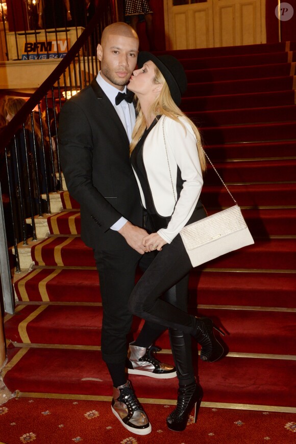 Xavier Delarue et sa femme Tatiana Laurens-Delarue - Soirée spectacle à l'occasion des 15 ans de l'association "Innocence en Danger" au théâtre des Variétés à Paris, le 11 avril 2016. © Rachid Bellak/Bestimage