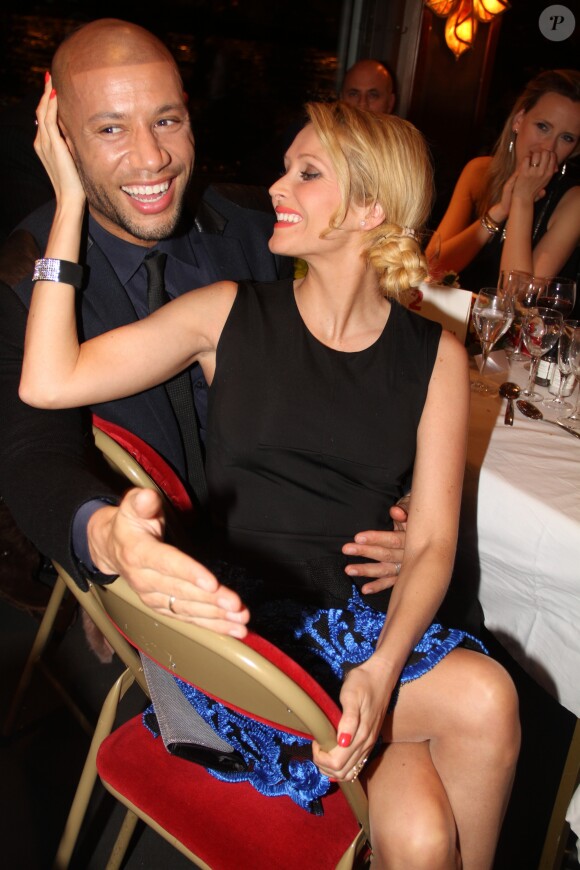 Exclusif - Xavier Delarue et sa femme Tatiana Laurens Delarue - Soirée sur le bateau Maxim's sur Seine organisée par Ismail Benaissi à Paris le 20 mars 2016. © Philippe Baldini/Bestimage