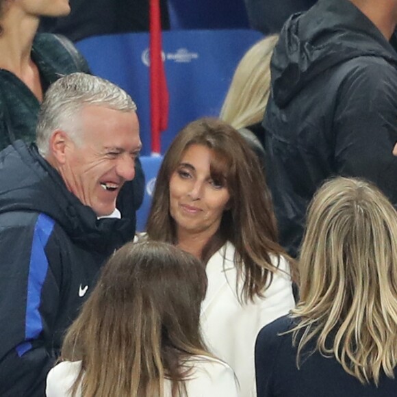 Didier Deschamps, Nagui et sa femme Mélanie Page lors du match de l'Euro 2016 Allemagne-France au stade Vélodrome à Marseille, France, le 7 juillet 2016. © Cyril Moreau/Bestimage