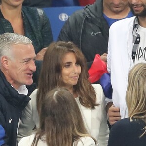 Didier Deschamps, Nagui et sa femme Mélanie Page lors du match de l'Euro 2016 Allemagne-France au stade Vélodrome à Marseille, France, le 7 juillet 2016. © Cyril Moreau/Bestimage