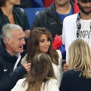 Didier Deschamps, Nagui et sa femme Mélanie Page lors du match de l'Euro 2016 Allemagne-France au stade Vélodrome à Marseille, France, le 7 juillet 2016. © Cyril Moreau/Bestimage