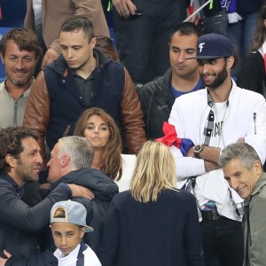 Didier Deschamps, Nagui et sa femme Mélanie Page lors du match de l'Euro 2016 Allemagne-France au stade Vélodrome à Marseille, France, le 7 juillet 2016. © Cyril Moreau/Bestimage