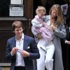Gisele Bündchen, son mari Tom Brady et de leurs enfants Benjamin Brady et Vivian Lake Brady à New York le 29 avril 2016.
