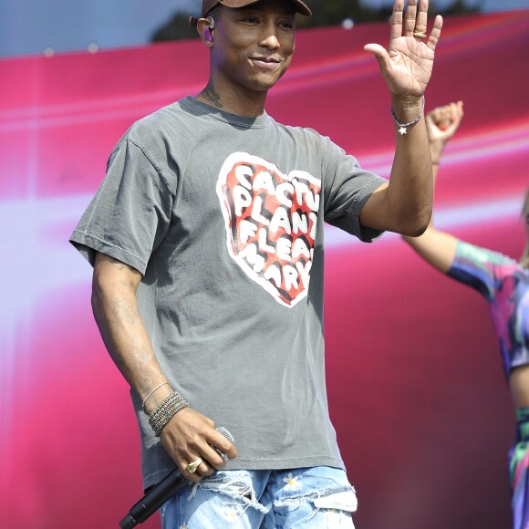 Concert de Pharrell Williams lors du festival de musique le "British Summertime" à Londres le 10 juillet 2016.