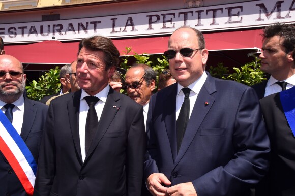 L'ex-maire de Nice Christian Estrosi, le prince Albert II de Monaco - Hommage national aux victimes de l'attentat de la Promenade des Anglais à Nice qui a fait 84 morts. Le 18 juillet 2016