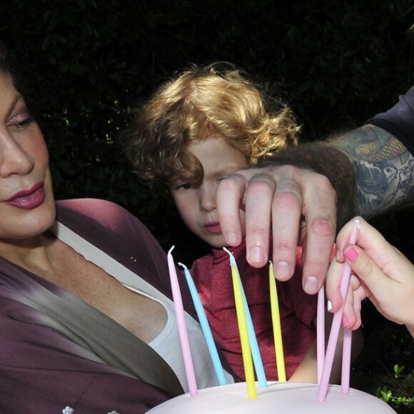 Exclusive - Dean McDermotto, Tori Spelling, Liam McDermott, Hattie McDermott, Stella McDermott, Finn McDermott during the Tori Spelling Throws Daughter Stella A Japanese Themed 8th Birthday in Los Angeles, CA on July 1§, 2016. Photo by Michael Simon/startraks/ABACAPRESS.COM19/07/2016 - 