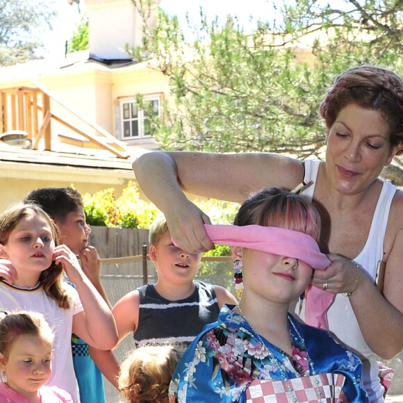 Exclusive - Dean McDermotto, Tori Spelling, Liam McDermott, Hattie McDermott, Stella McDermott, Finn McDermott during the Tori Spelling Throws Daughter Stella A Japanese Themed 8th Birthday in Los Angeles, CA on July 1§, 2016. Photo by Michael Simon/startraks/ABACAPRESS.COM19/07/2016 - 