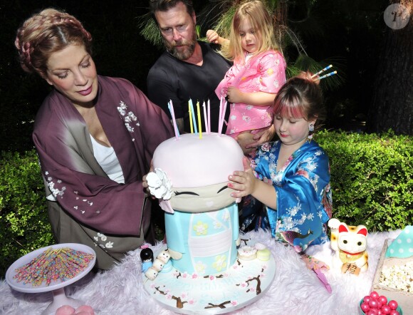 Exclusive - Dean McDermotto, Tori Spelling, Liam McDermott, Hattie McDermott, Stella McDermott, Finn McDermott during the Tori Spelling Throws Daughter Stella A Japanese Themed 8th Birthday in Los Angeles, CA on July 1§, 2016. Photo by Michael Simon/startraks/ABACAPRESS.COM19/07/2016 - 