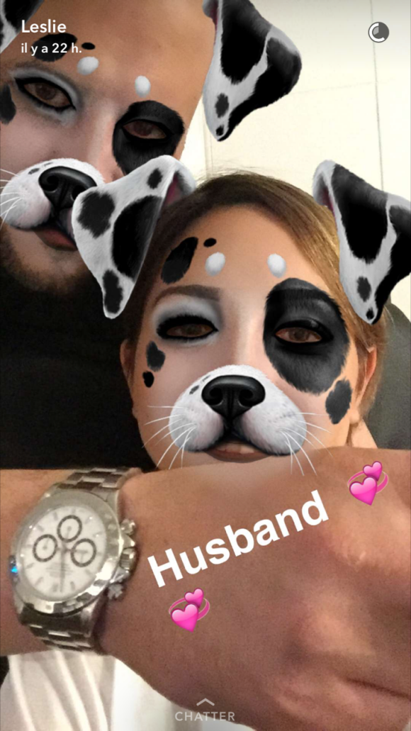 Leslie et son mari Djamel Fezari sur Snapchat le 25 juillet 2016