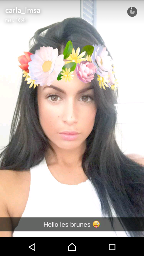 Carla des Marseillais devient brune, sur Snapchat, juillet 2016