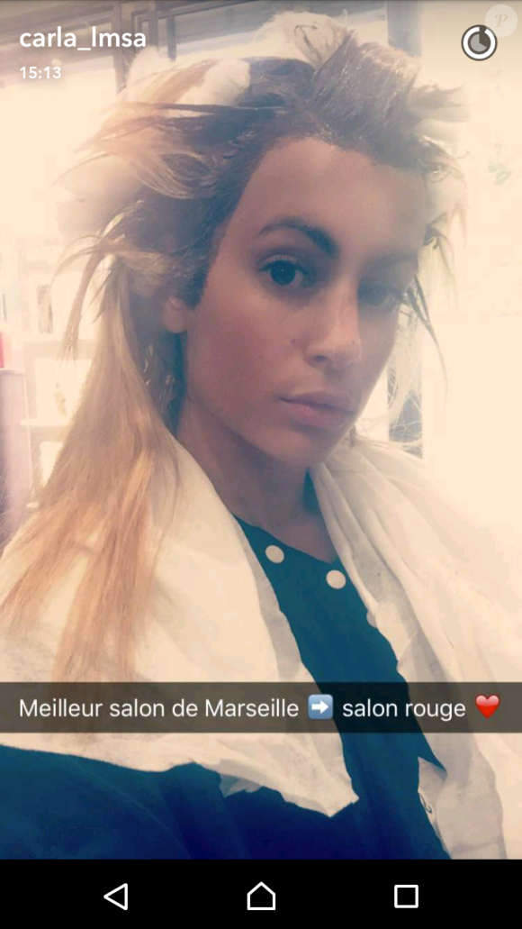 Carla des Marseillais redevient blonde, sur Snapchat, juillet 2016