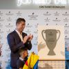 Cristiano Ronaldo à Funchal, à Madère, le 22 juillet 2016, où il inaugurait, en présence de sa famille et de son fils Cristiano Jr., l'aéroport rebaptisé d'après son nom ainsi qu'un hôtel appelé CR7. © Look Press Agency/ABACAPRESS.COM