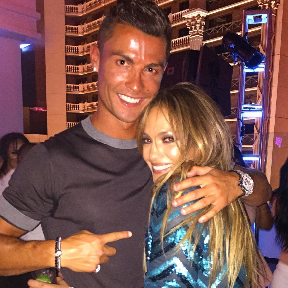 Cristiano Ronaldo avec Jennifer Lopez à Las Vegas en juillet 2016 au cours de ses vacances.