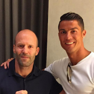 Cristiano Ronaldo avec Jason Statham en juillet 2016 au cours de ses vacances.